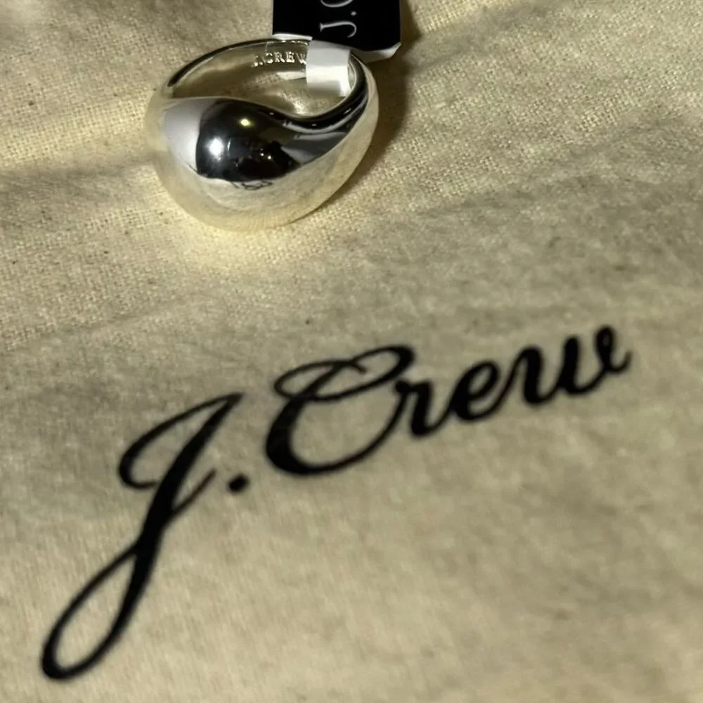 J. Crew Sculptural Orb Ring in Silver‎ Mirror Size 7